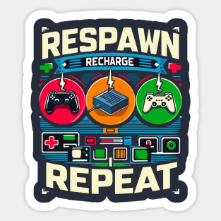 RESPAWN RECHARGE REPEAT Sticker